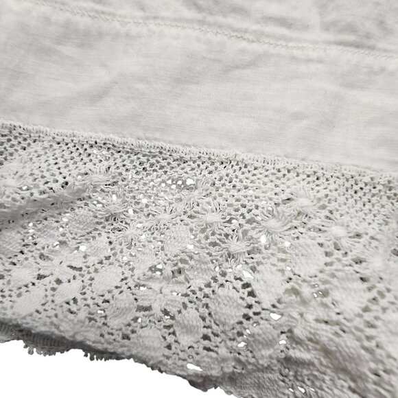 Vintage White Cotton & Crochet Lace Pillowcases Set of 2 READ CM2107 - Picture 7 of 9